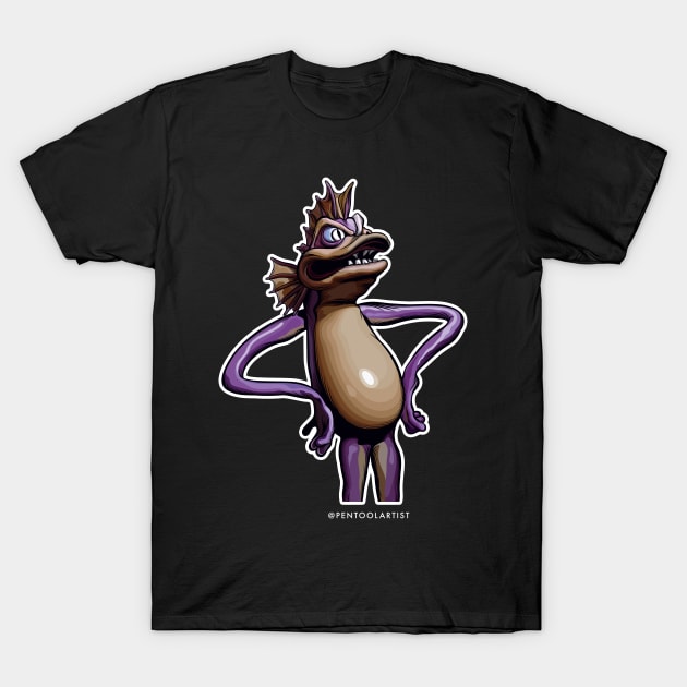 Mad Monster Creature T-Shirt by pentoolarts